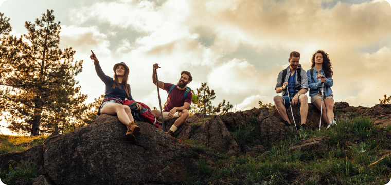 Group dining together at restaurant